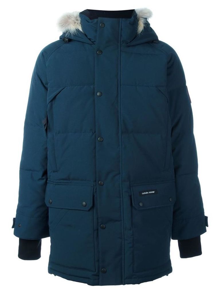 Canada Goose - 'Emroy' padded coat - men - Cotton/Feather Down/Nylon/Coyote Fur - M, Blue