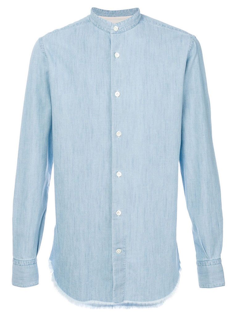 Eleventy - classic long sleeve shirt - men - Cotton - 43, Blue