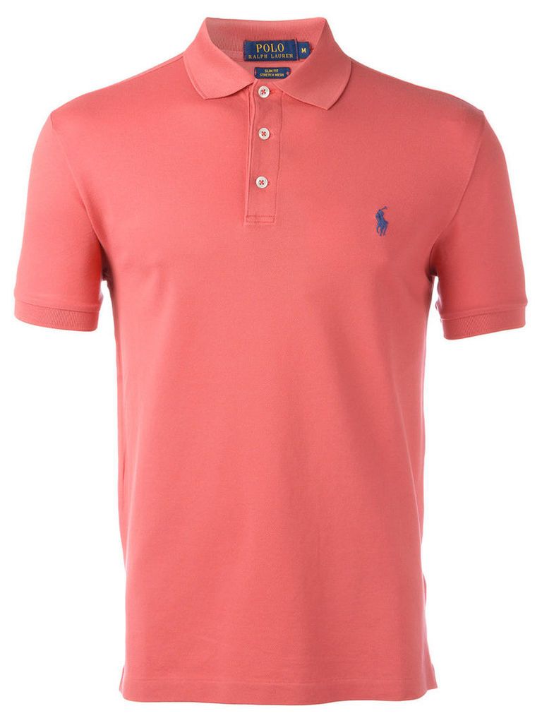 Polo Ralph Lauren - logo patch polo shirt - men - Cotton/Spandex/Elastane - M, Pink/Purple