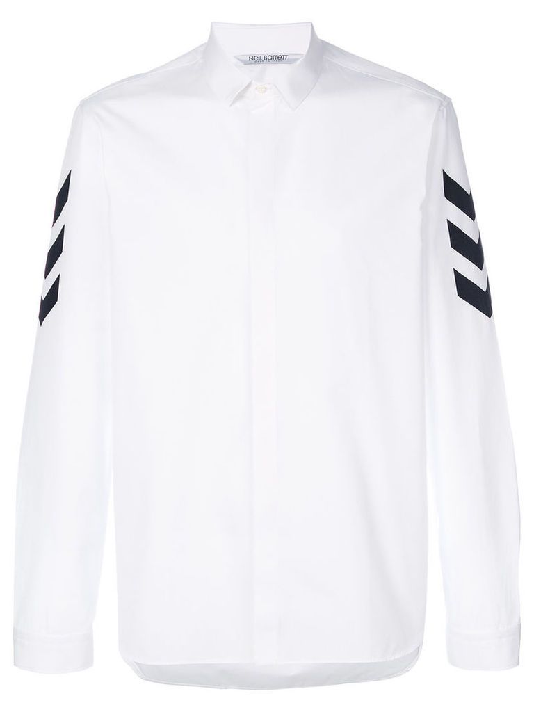 Neil Barrett - arrow print sleeve shirt - men - Cotton - 41, White