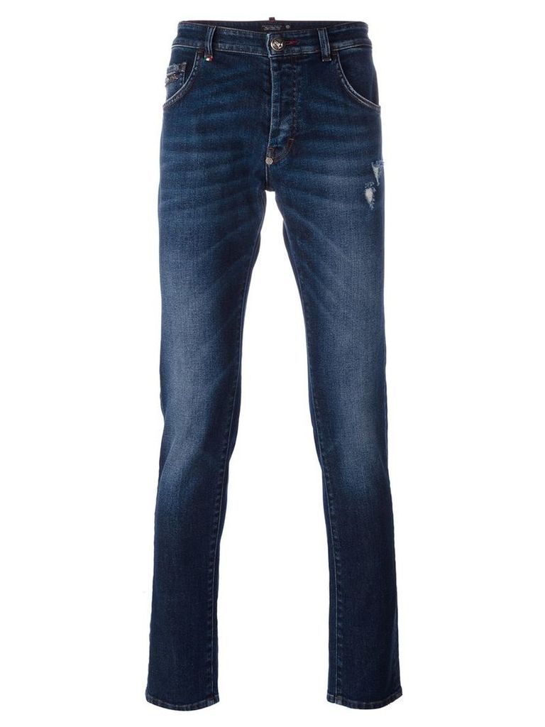 Philipp Plein - straight-leg jeans - men - Cotton/Polyester/Spandex/Elastane - 38, Blue