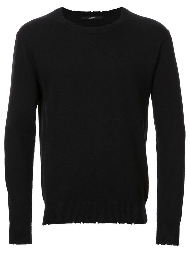 Hl Heddie Lovu - distressed jumper - men - Cotton/Rayon/Wool/Nylon - L, Black