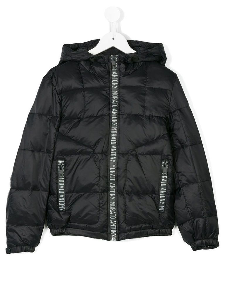 Antony Morato - logo detail padded jacket - kids - Polyamide/Polyester - 8 yrs, Black