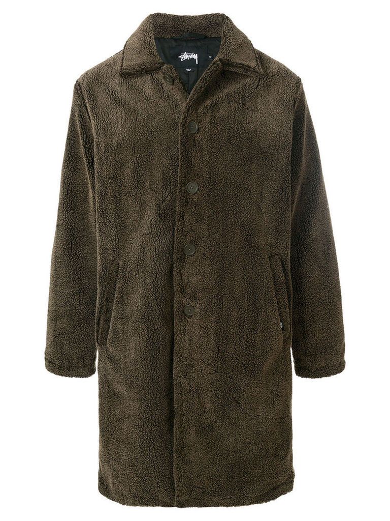 Stussy - faux fur coat - men - Polyester - L, Brown