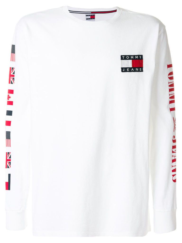 Tommy Jeans - flag print sweatshirt - men - Cotton - L, White