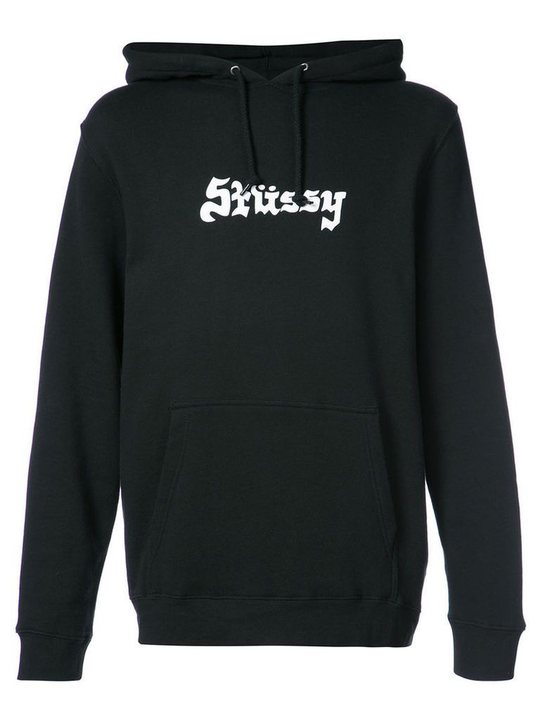 Stussy - logo print hoodie - men - Cotton/Polyester - S, Black