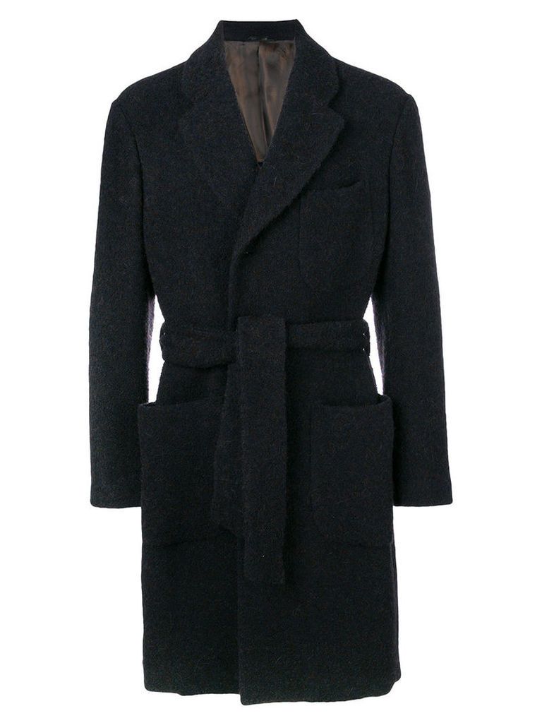 Giorgio Armani - tailored button-down coat - men - Cotton/Acrylic/Polyester/Alpaca - 48, Blue