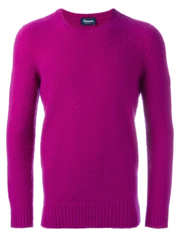 Drumohr - crew neck jumper - men - Lambs Wool - 50, Pink/Purple
