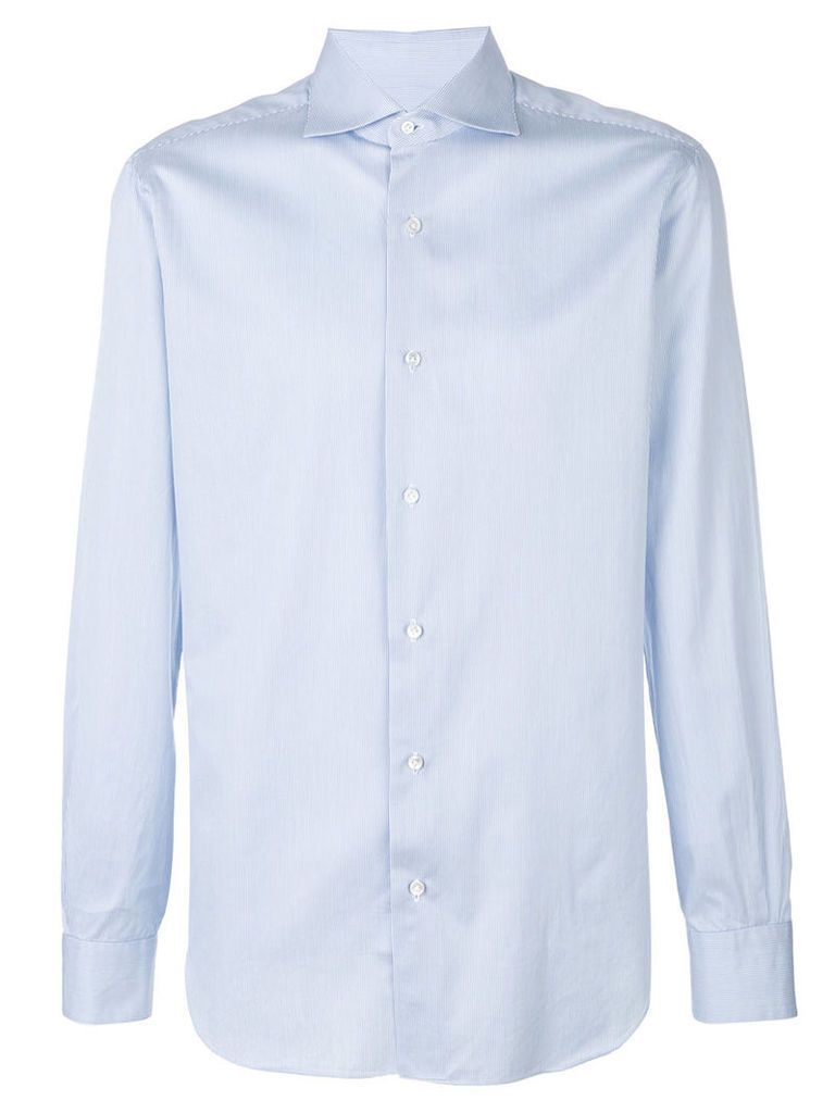 Barba - classic fitted shirt - men - Cotton - 39, Blue