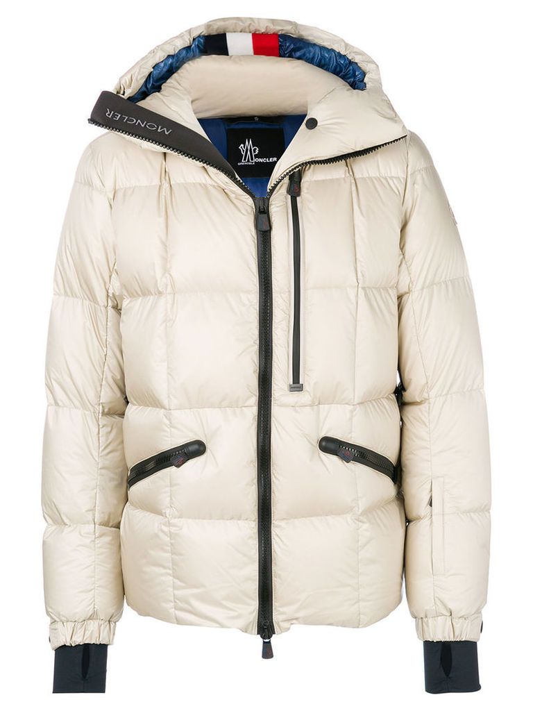 Moncler Grenoble - hooded puffer jacket - men - Feather Down/Polyamide - II, Nude/Neutrals