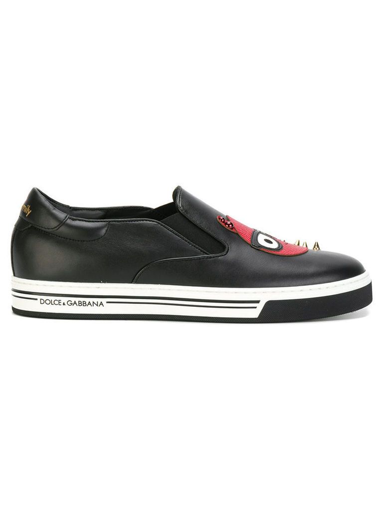 Dolce & Gabbana - Devil Designer patch sneakers - men - Leather/rubber - 43, Black