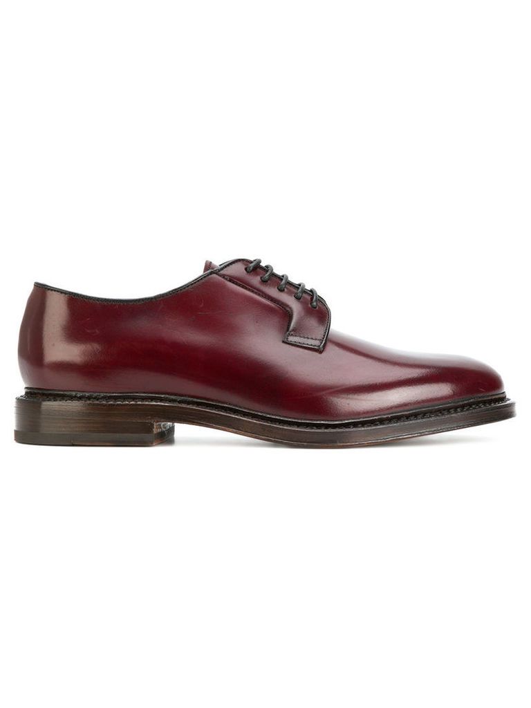 Doucal's - lace-up derby shoes - men - Horse Leather/Leather/Suede - 40, Red