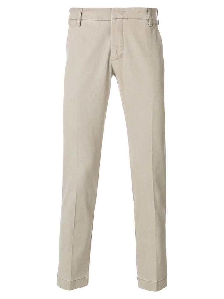 Entre Amis - slim-fit trousers - men - Cotton/Spandex/Elastane - 33, Nude/Neutrals