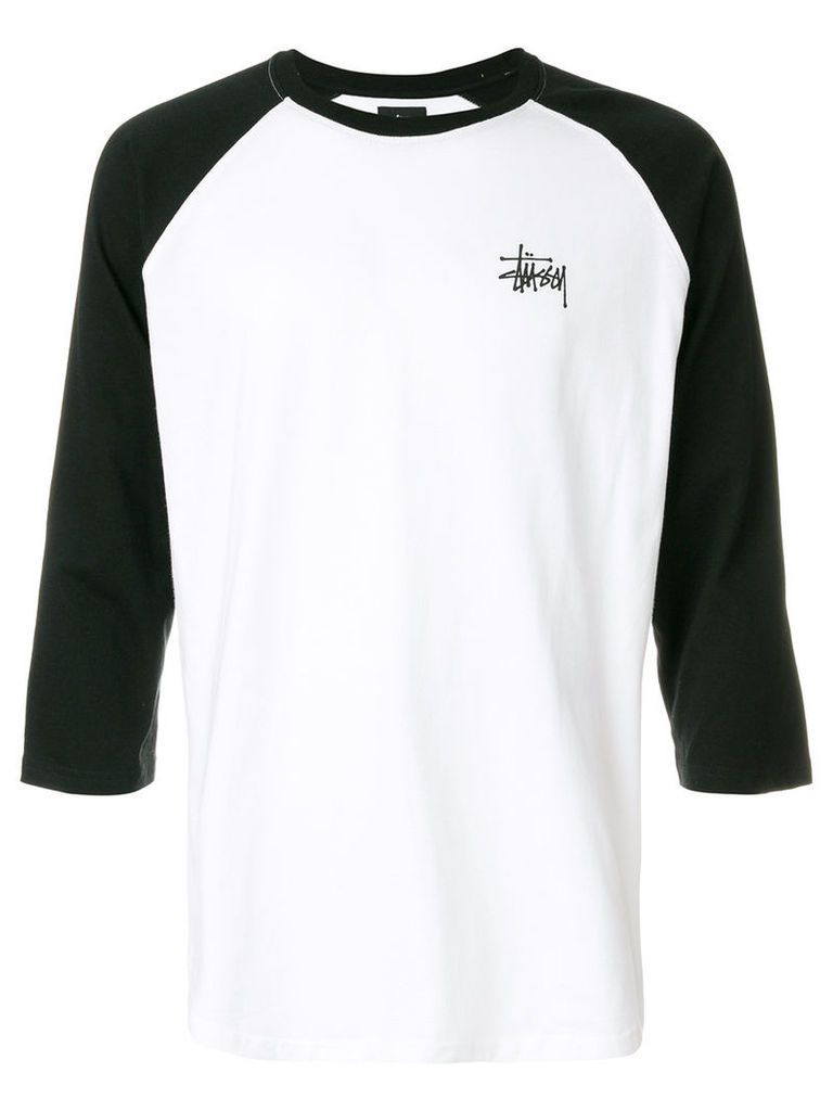 Stussy - contrast sleeve top - men - Cotton - L, White