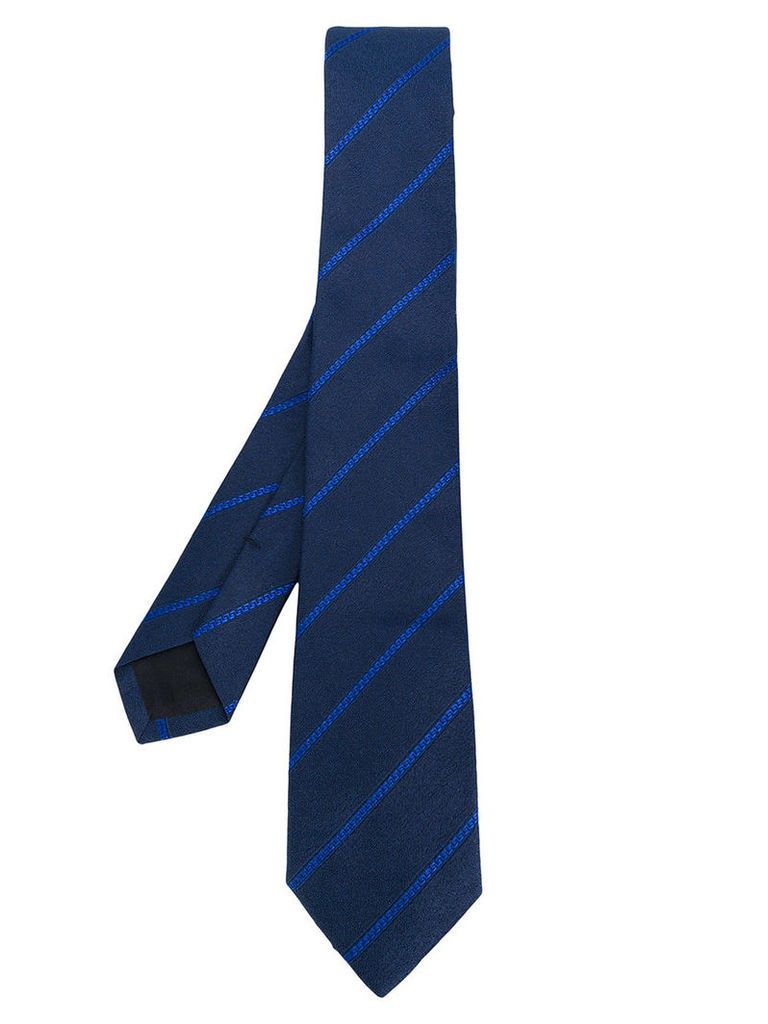 Versace - classic striped tie - men - Silk/Cupro - One Size, Blue
