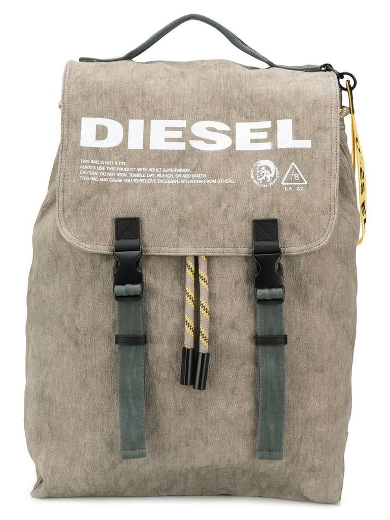 Diesel denim vintage look backpack - Neutrals