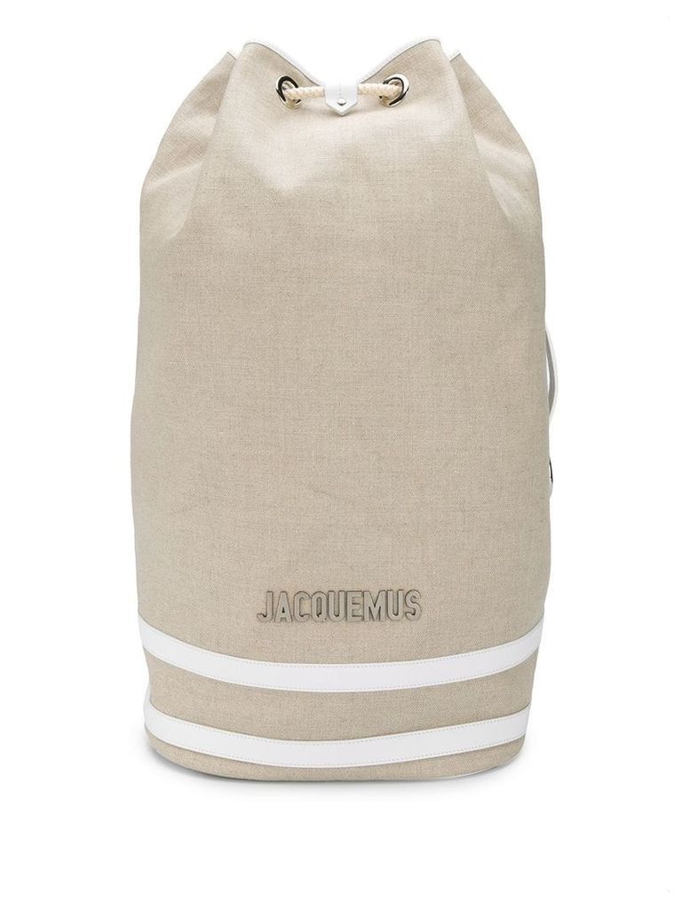 Jacquemus large drawstring backpack - Neutrals