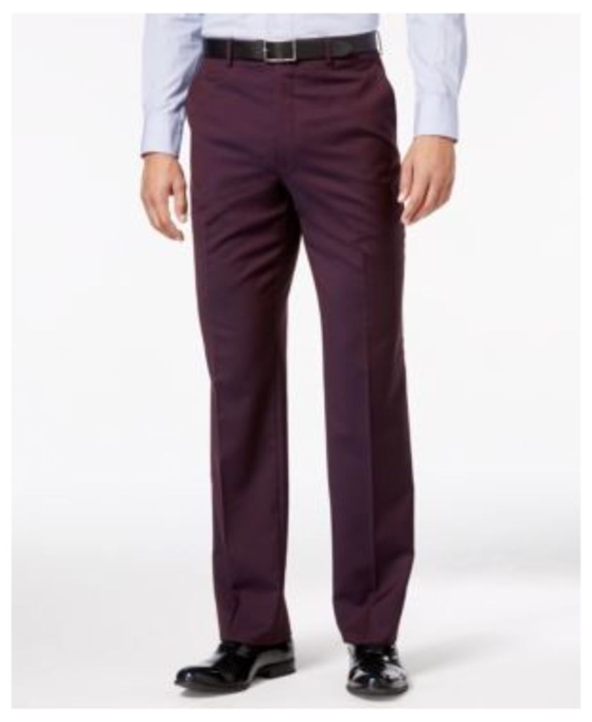 Shaquille O'Neal Collection Men's Wine Solid Big and Tall Classic-Fit Pants