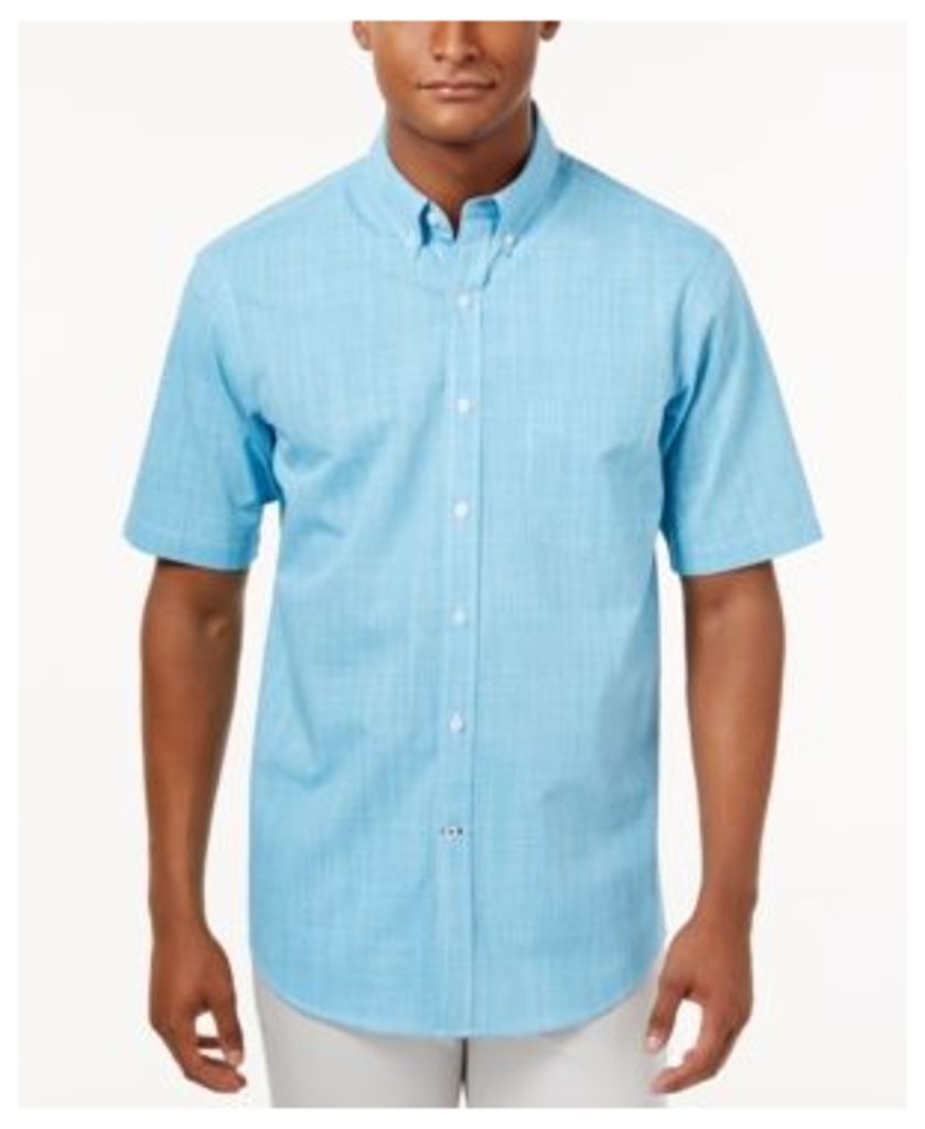 Club Room Men's Micro-Check Short-Sleeve Shirt with Pocket, Created for Macy's