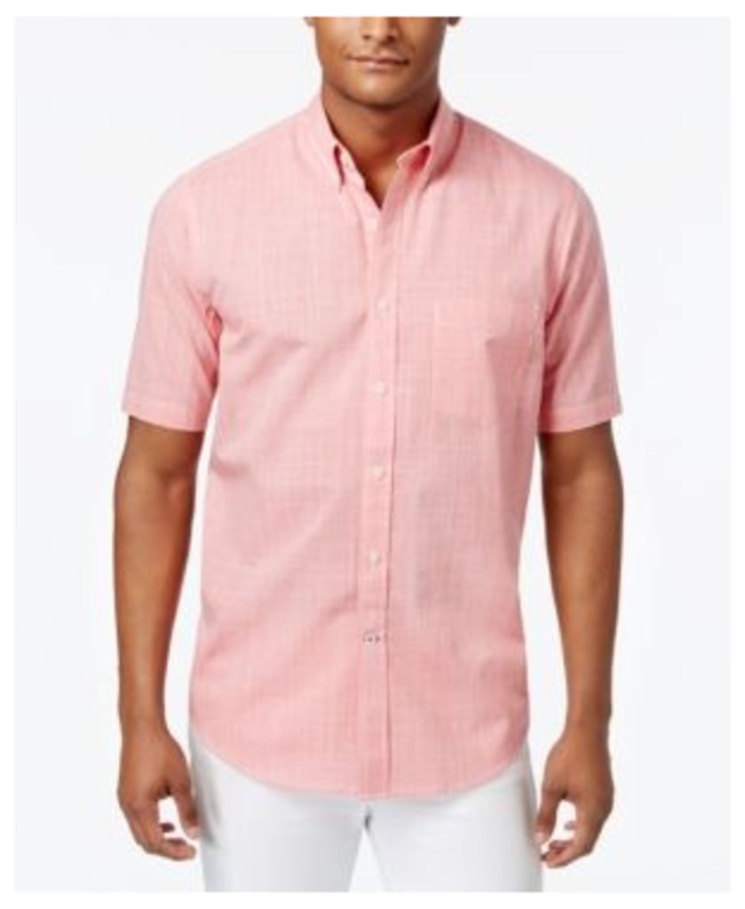 Club Room Men's Micro-Check Short-Sleeve Shirt with Pocket, Created for Macy's