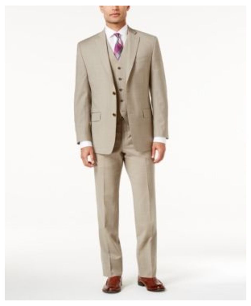 Michael Michael Kors Men's Classic-Fit Tan Neat Pindot Vested Suit