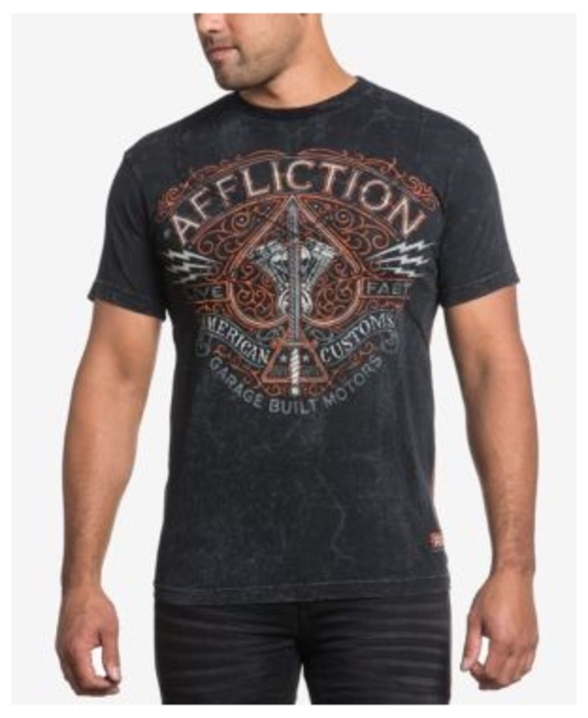 Affliction Men's Spade Cotton Flocked Graphic-Print T-Shirt