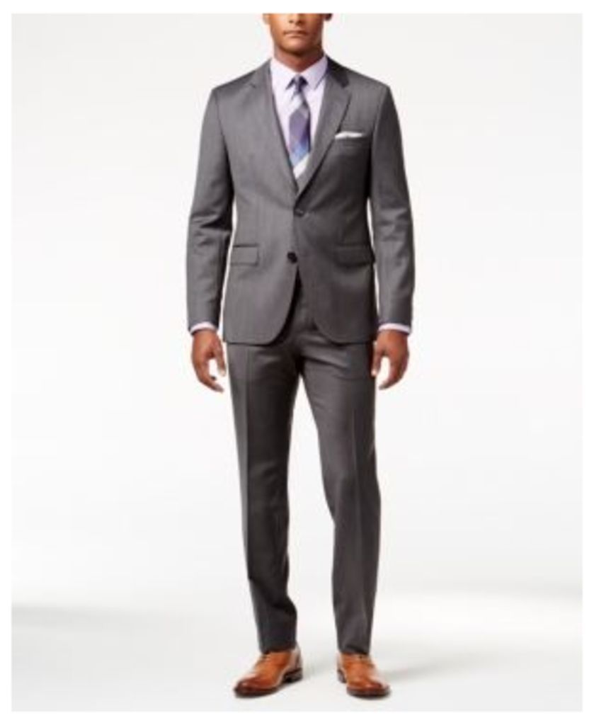 Hugo Boss Gray Mini-Houndstooth Extra Slim-Fit Suit
