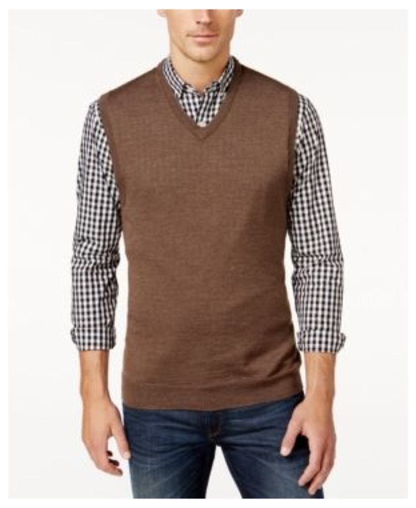 Club Room Men's VNeck Merino Blend Sweater Vest, Only at Macy's