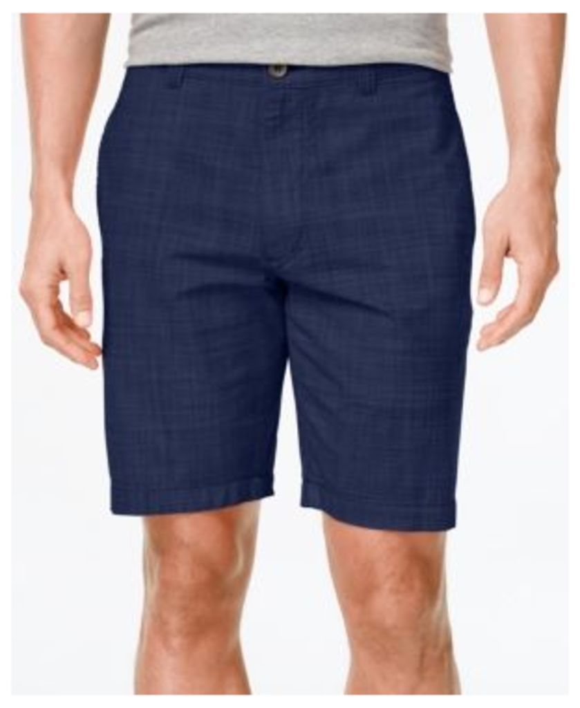 Club Room Men's Big and Tall Crosshatch Flat-Front Shorts, Only at Macy's