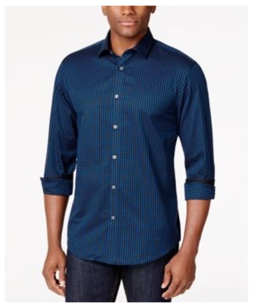 Alfani Men's Gingham Long-Sleeve Shirt, Only at Macy's