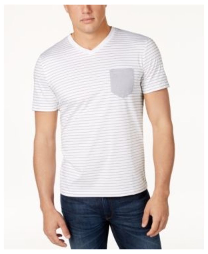 Hugo Men's Classic-Fit Stripe V-Neck Pocket T-Shirt