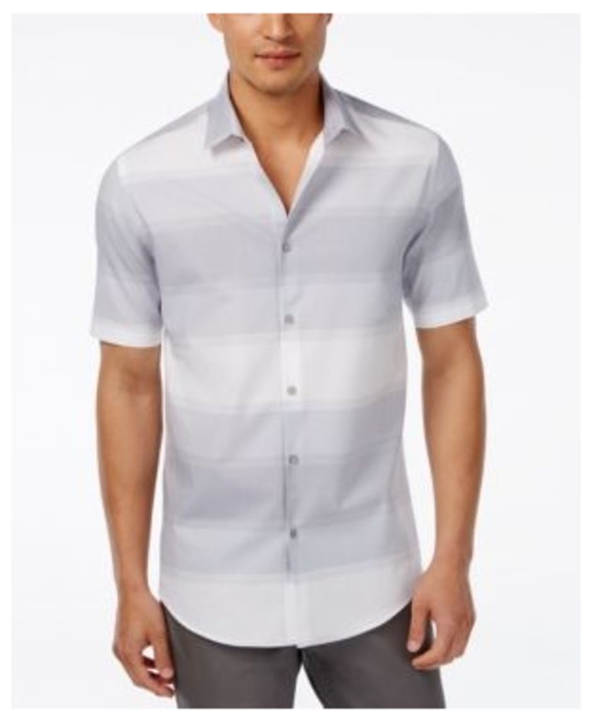 Alfani Men's Colby Horizontal-Stripe Short-Sleeve Shirt, Created for Macy's