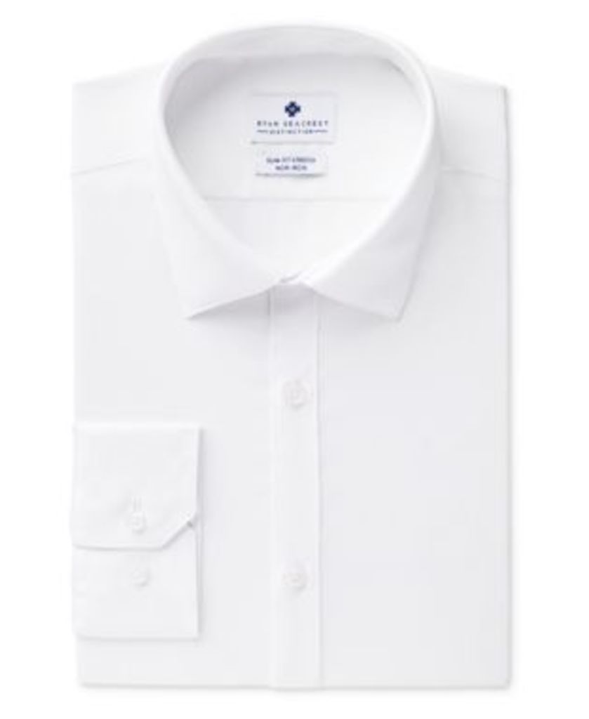 Ryan Seacrest Distinction Men's Ultimate Slim-Fit Non-Iron Performance White Dress Shirt, Created for Macy's