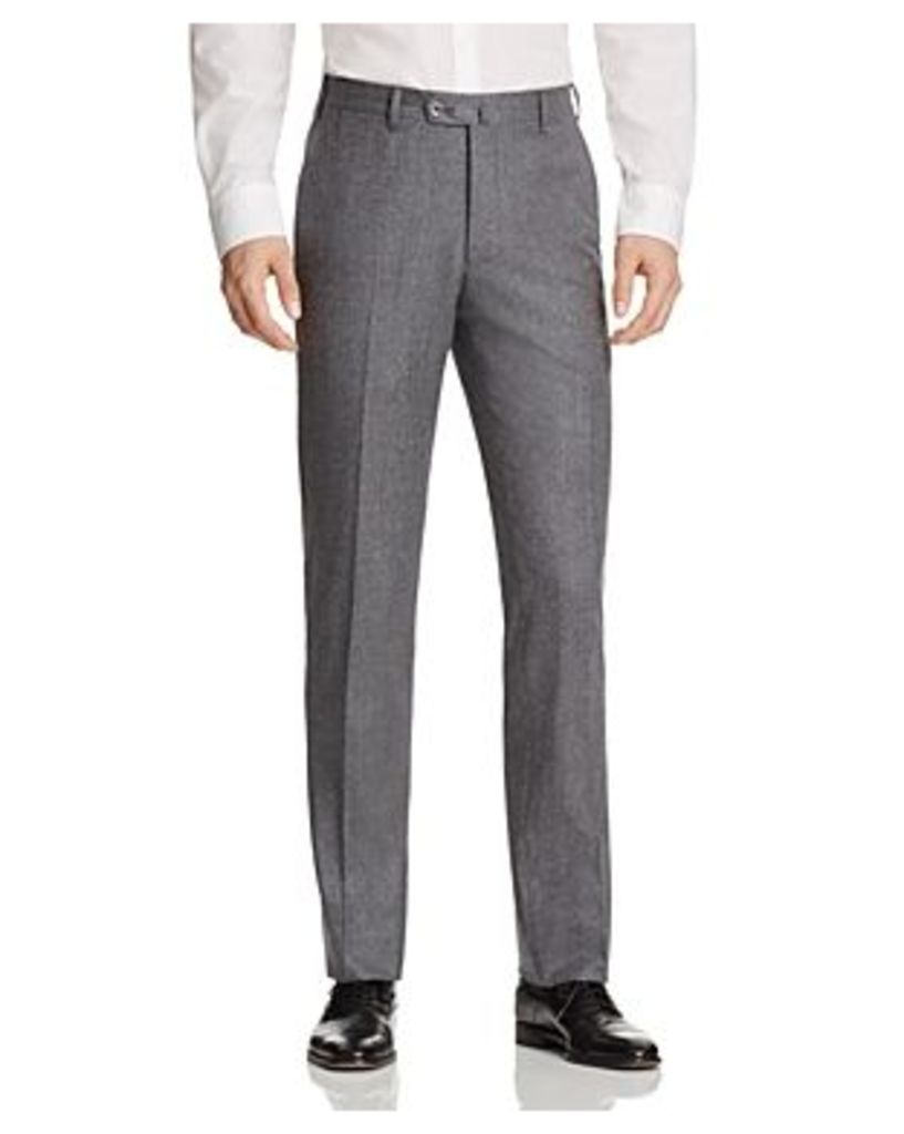 Valentini S120S Solid Flannel Regular Fit Trousers - 100% Exclusive
