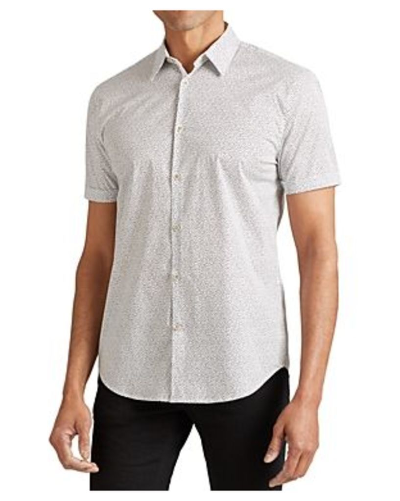 John Varvatos Star Usa Confetti Short Sleeve Slim Fit Button-Down Shirt