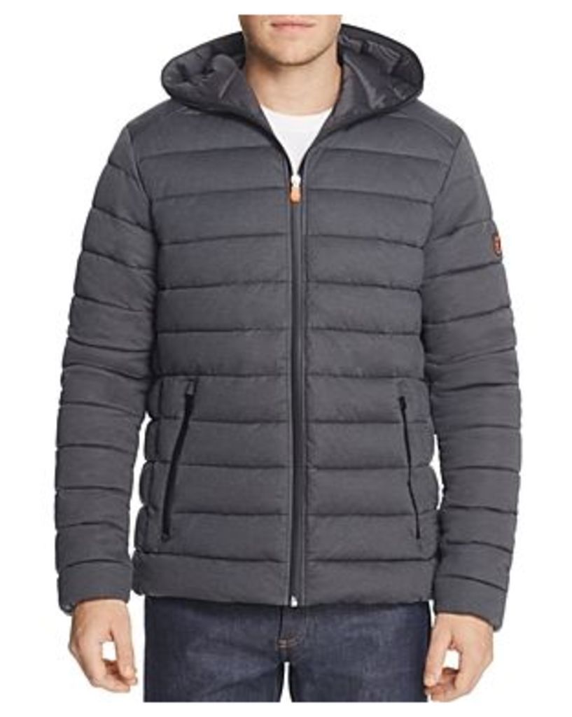 Save The Duck Heathered Stretch Hooded Puffer Jacket