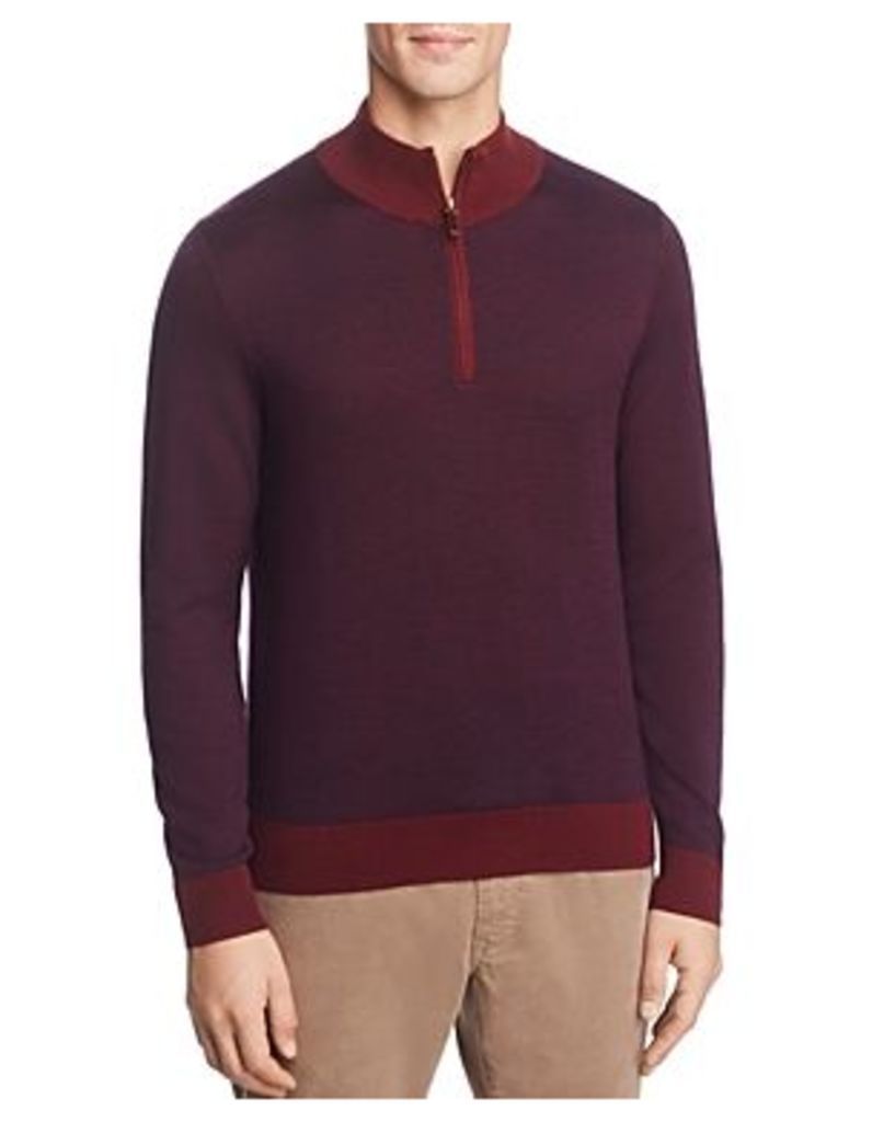 Brooks Brothers Birdseye Half-Zip Sweater