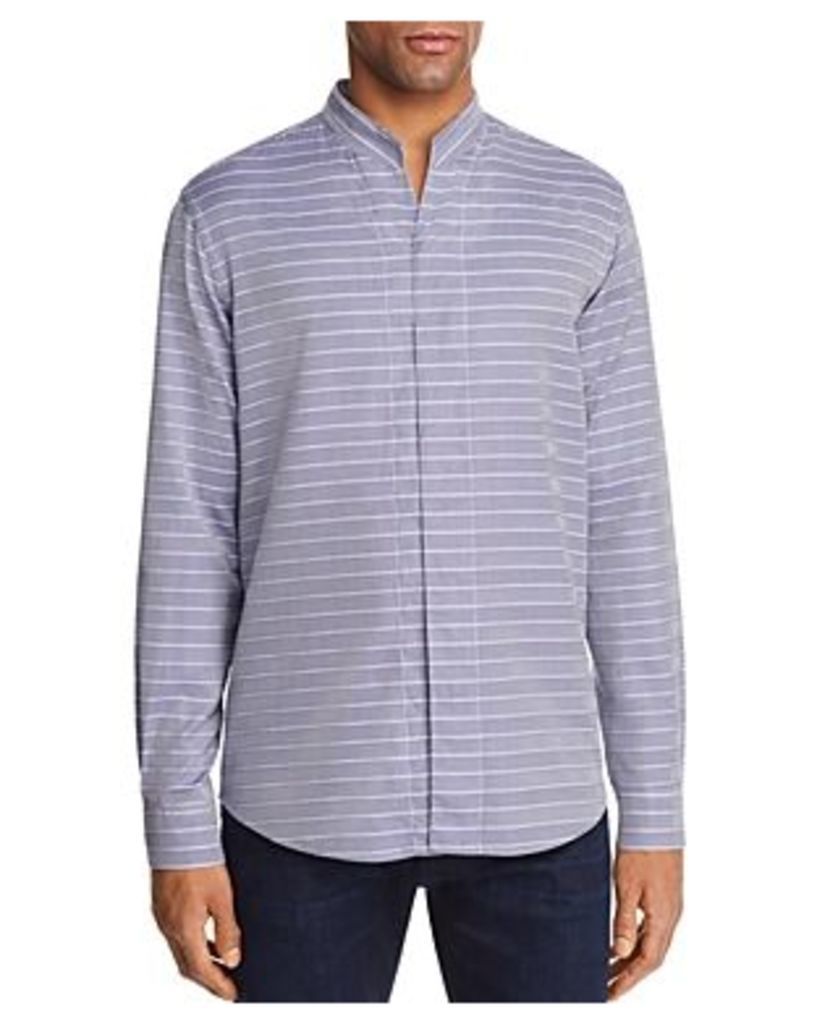 Emporio Armani Chevron Striped Regular Fit Button-Down Shirt