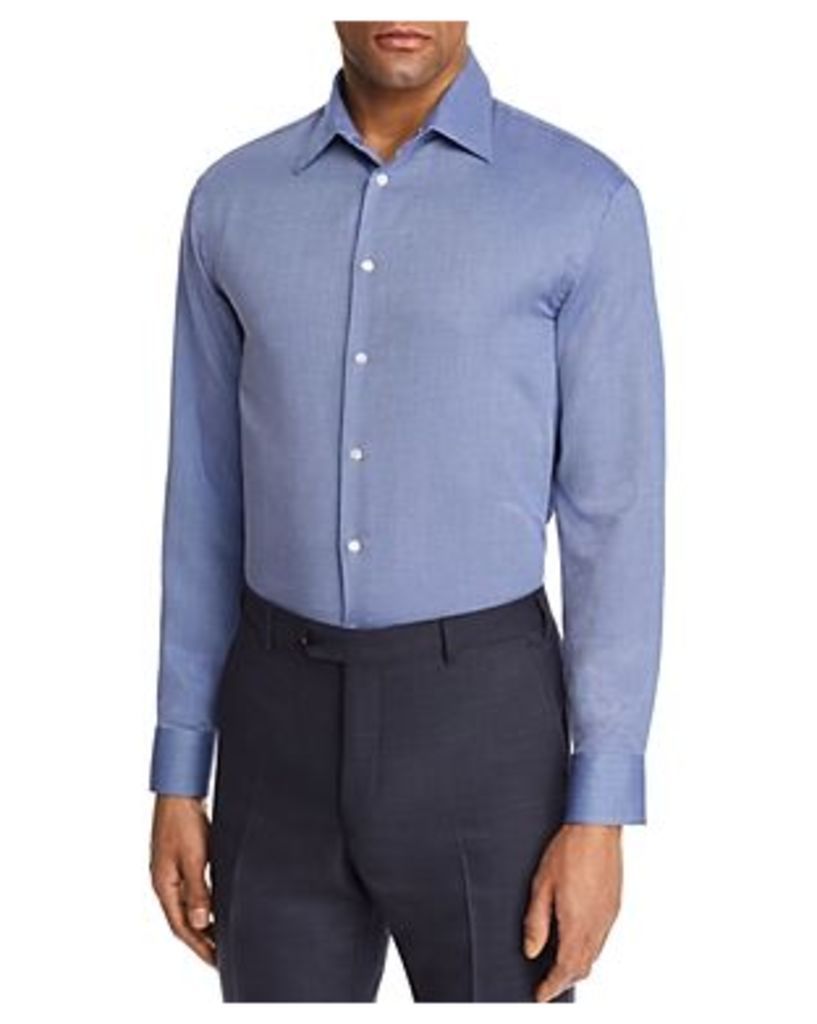 Emporio Armani Tonal Cross Stitch Regular Fit Button-Down Shirt