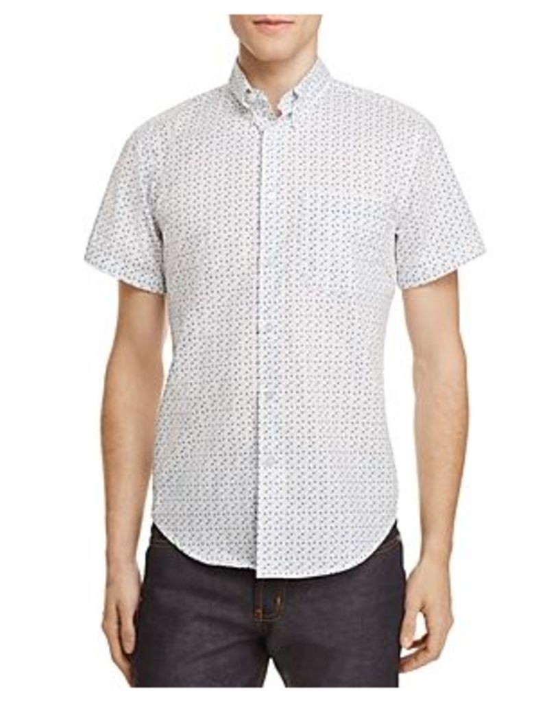 Naked & Famous Micro Floral Print Regular Fit Button-Down Shirt