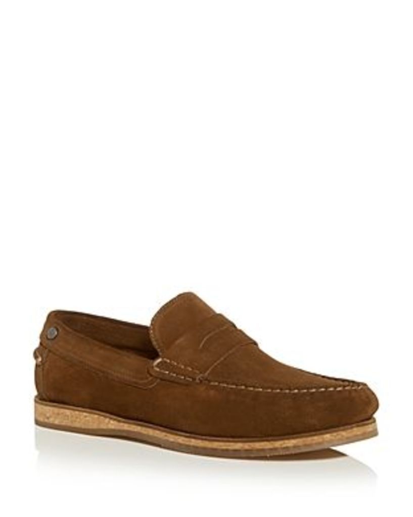 Men's Charles Suede Moc-Toe Penny Loafers