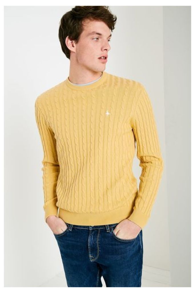 MARLOW CABLE CREW NECK JUMPER HONEY