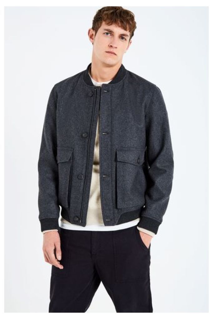 BOWES WOOL BOMBER CHARCOAL