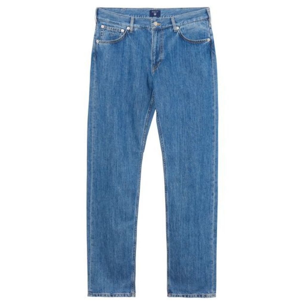 Regular Fit Light Indigo Jeans - Mid Blue