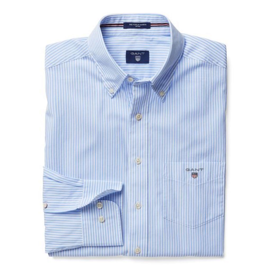 Banker Striped Fitted Shirt - Hamptons Blue
