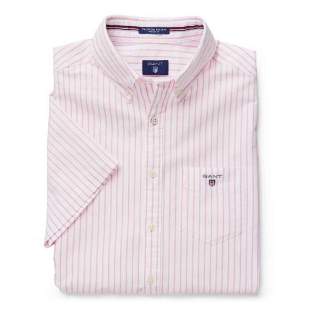 The Short Sleeve Oxford Pinstripe Shirt - Bright Magenta