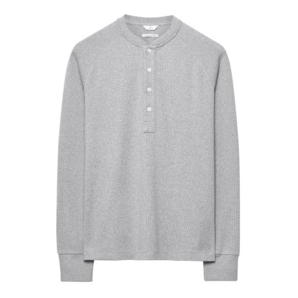Pima Cotton Luxe Henley T-shirt - Grey Melange
