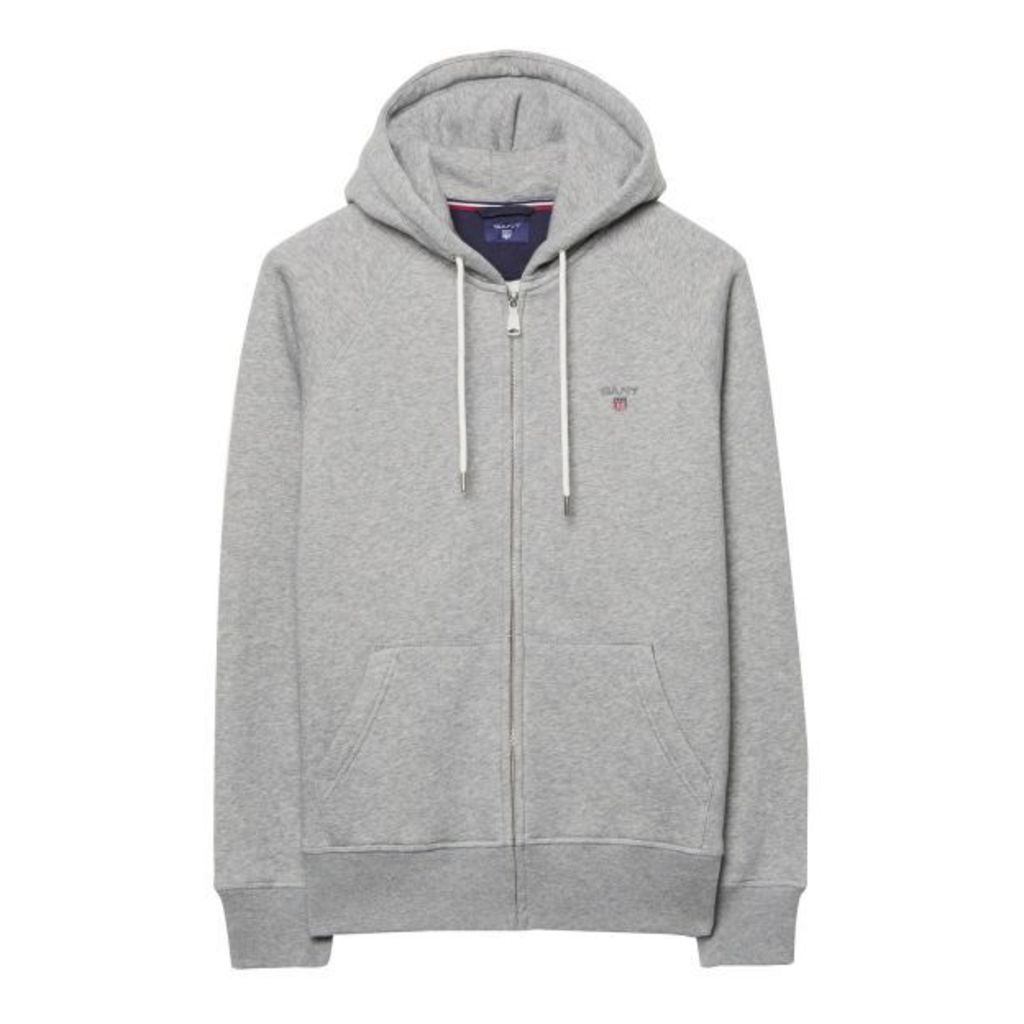 Hooded Zip Sweatshirt - Grey Melange