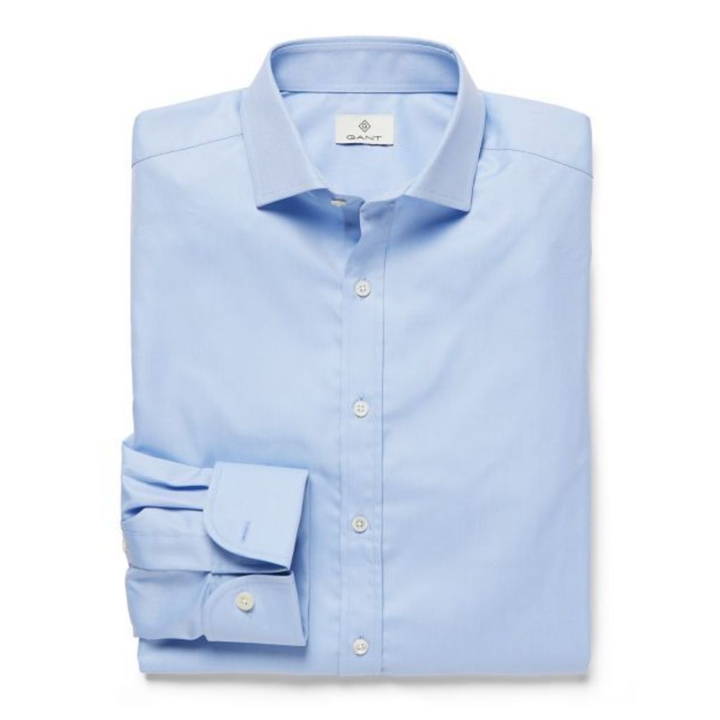 Luxe Twill Fitted Shirt - Hamptons Blue