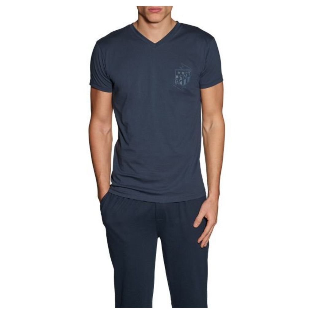 Jersey V-neck T-shirt - Navy